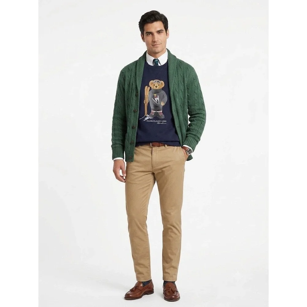 Polo Ralph Lauren Men's Ski Bear Graphic Crewneck Sweatshirt - Navy Blue - XXL